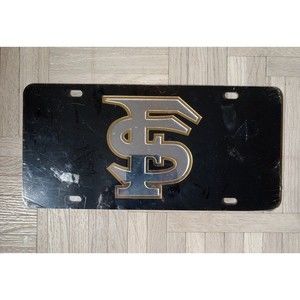 FSU Florida State Seminoles Black Mirrored  Licensed Plate